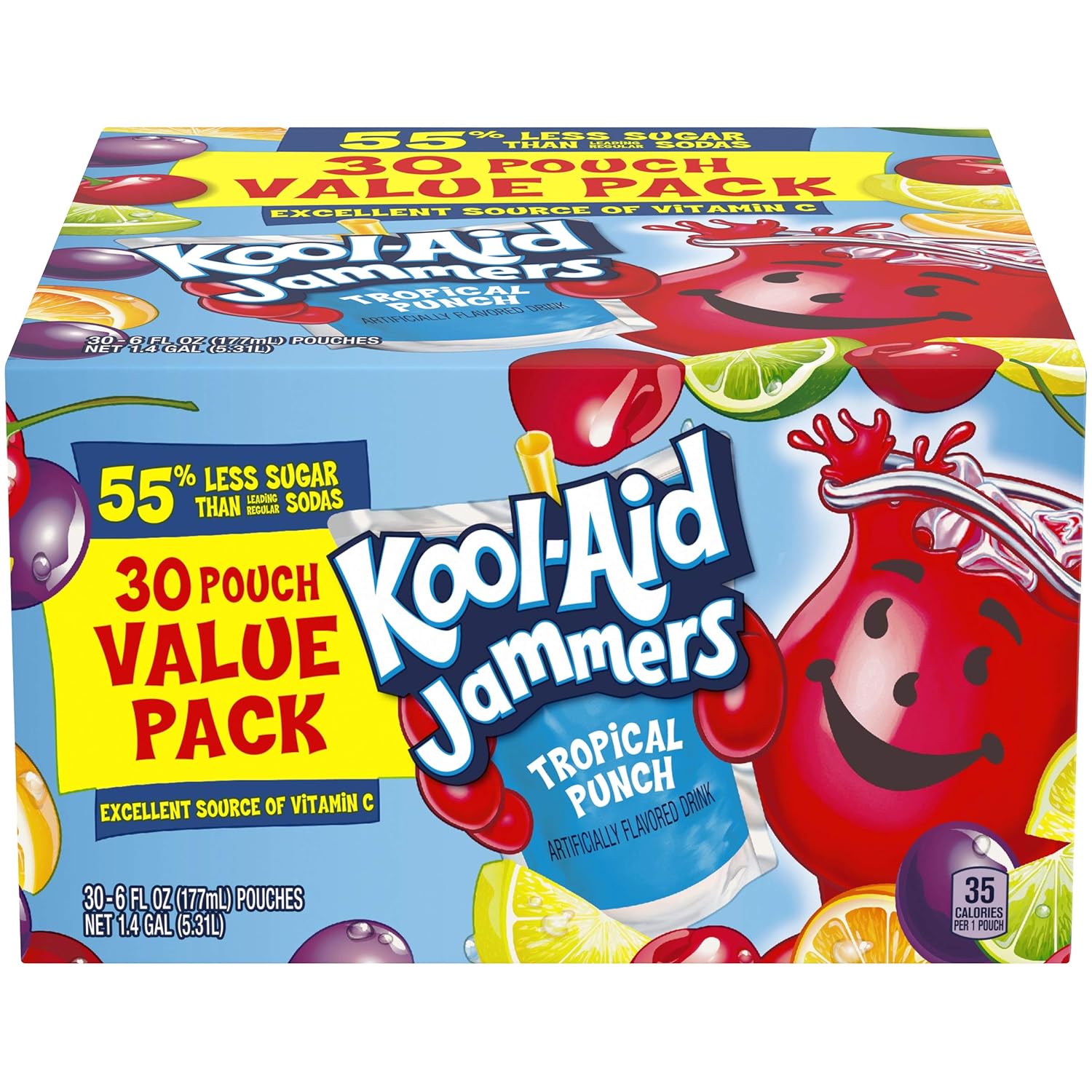 Kool-Aid Jammers Tropical Punch Flavored Juice Drink (30 Pouches)