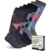 Pembrook Bamboo Viscose Light Compression Socks - 3 Pairs | 8-15 mmhg Compression Socks | Knee High Comfort Support Socks