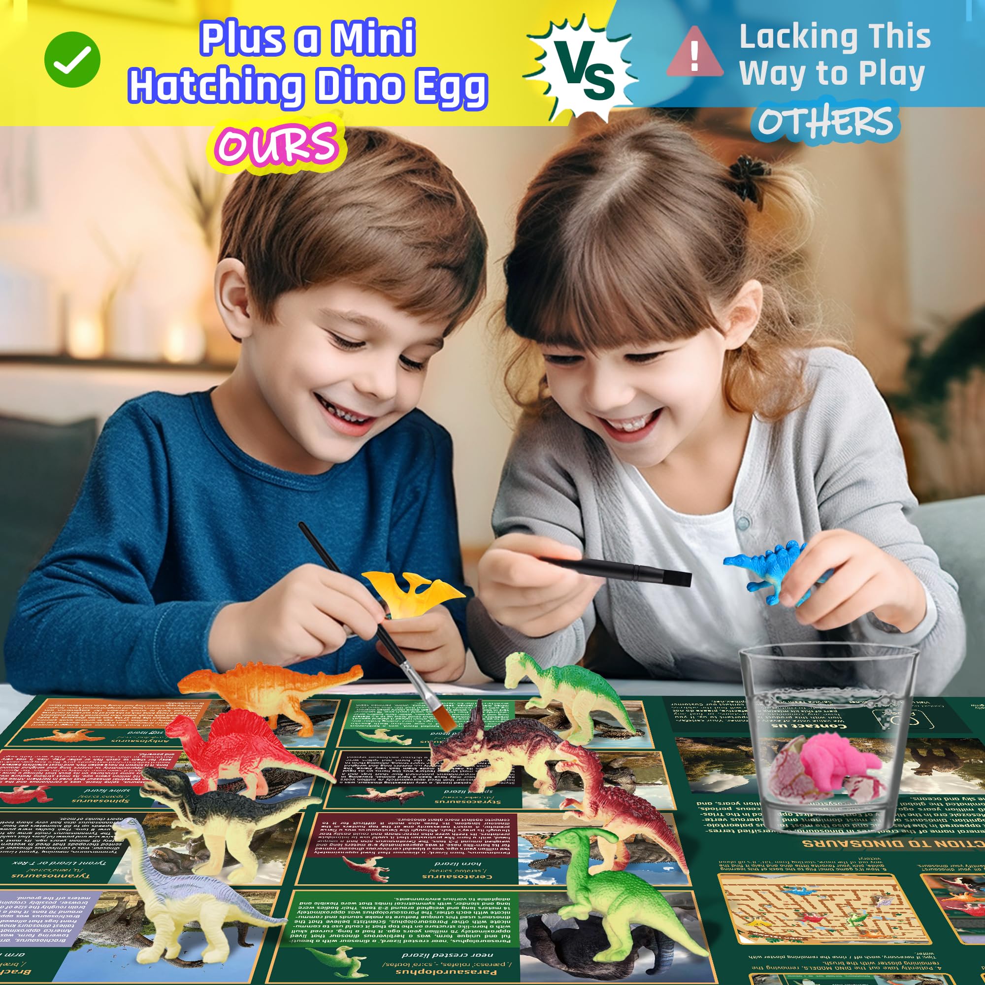 PIBEX Jumbo Dinosaur Egg Dig Kit - Dig up 12+ Unique Dino Figures & Hatching Dino from Giant 6