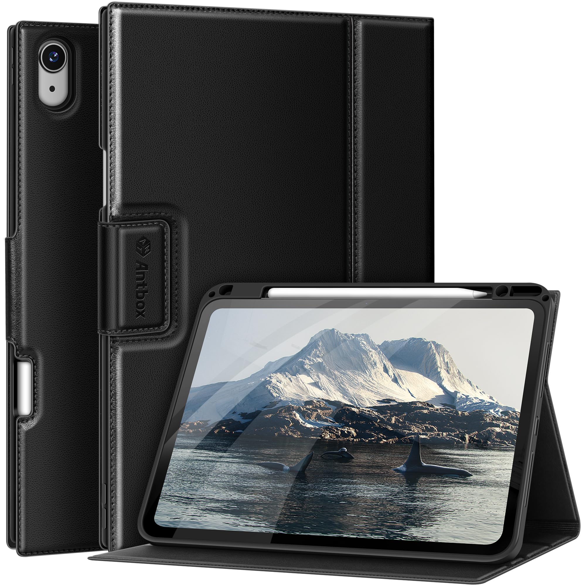 Photo 1 of Antbox Case for iPad Air 11-inch M3 (2025) / M2 (2024), iPad Air 5th/4th Generation 10.9'' Vegan Leather with Pencil Holder Typing Angle Auto Sleep/Wake Muti-Stand
