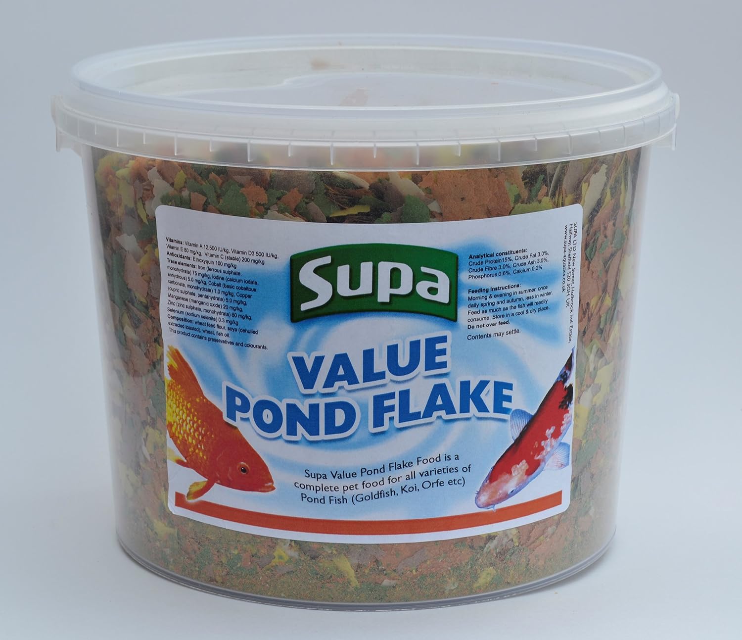Supa Value Pond Flake Fish Food, 3 Litre Bucket, Mixed, 510 g (Pack of 1) - Image 3