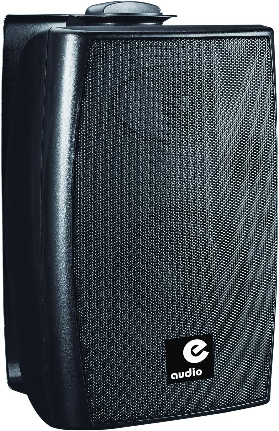E-Audio Pair of 60W Active Wall Mounted Speakers with Superb Sound Quality and Bluetooth Connectivity suitable for use with iPhone/iPod/Mp3/Android Devices. Wall brackets included.(Black) …