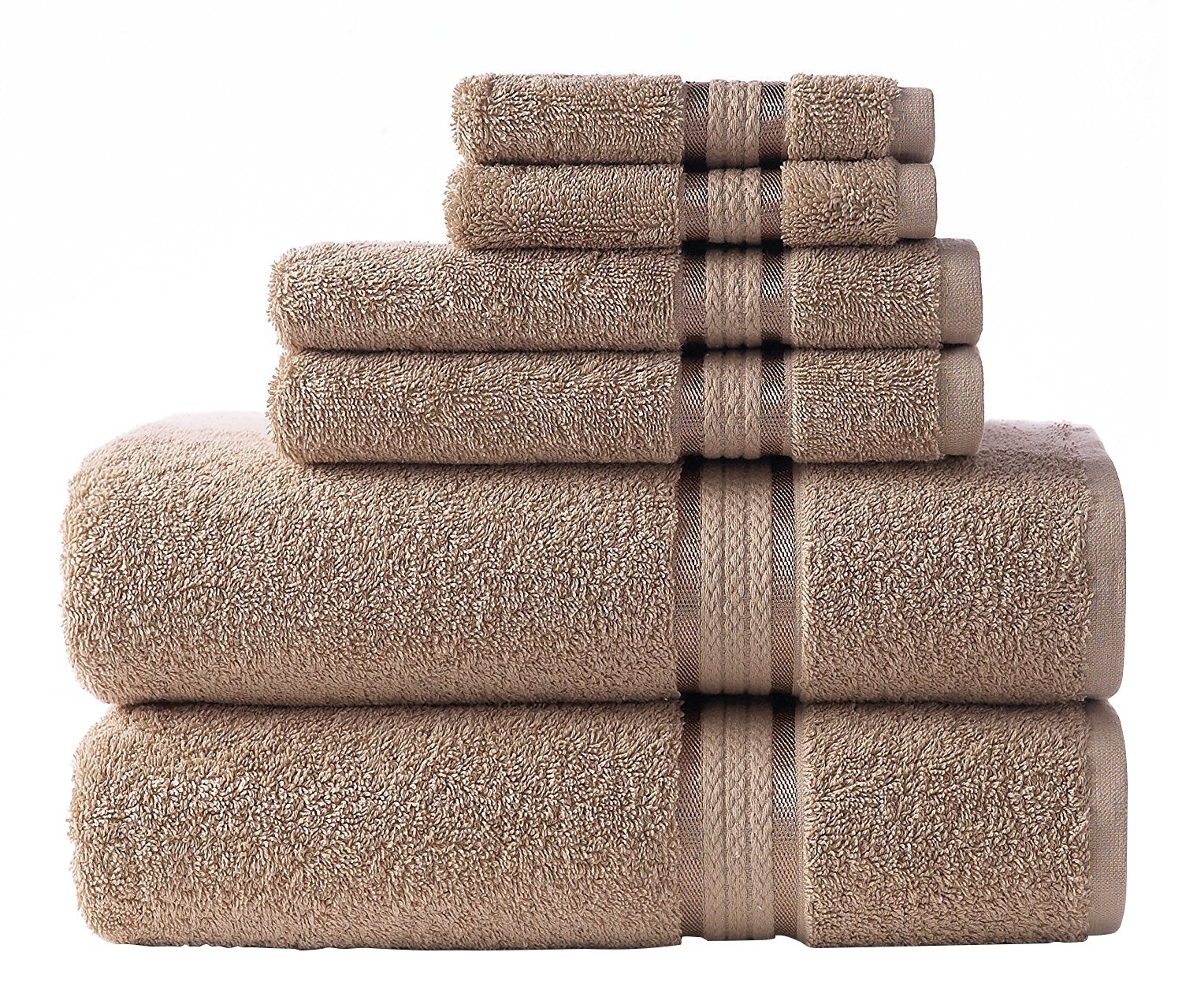 Linen Cotton Craft Ultra Soft 6 Piece Towel Set Linen, Luxurious 100