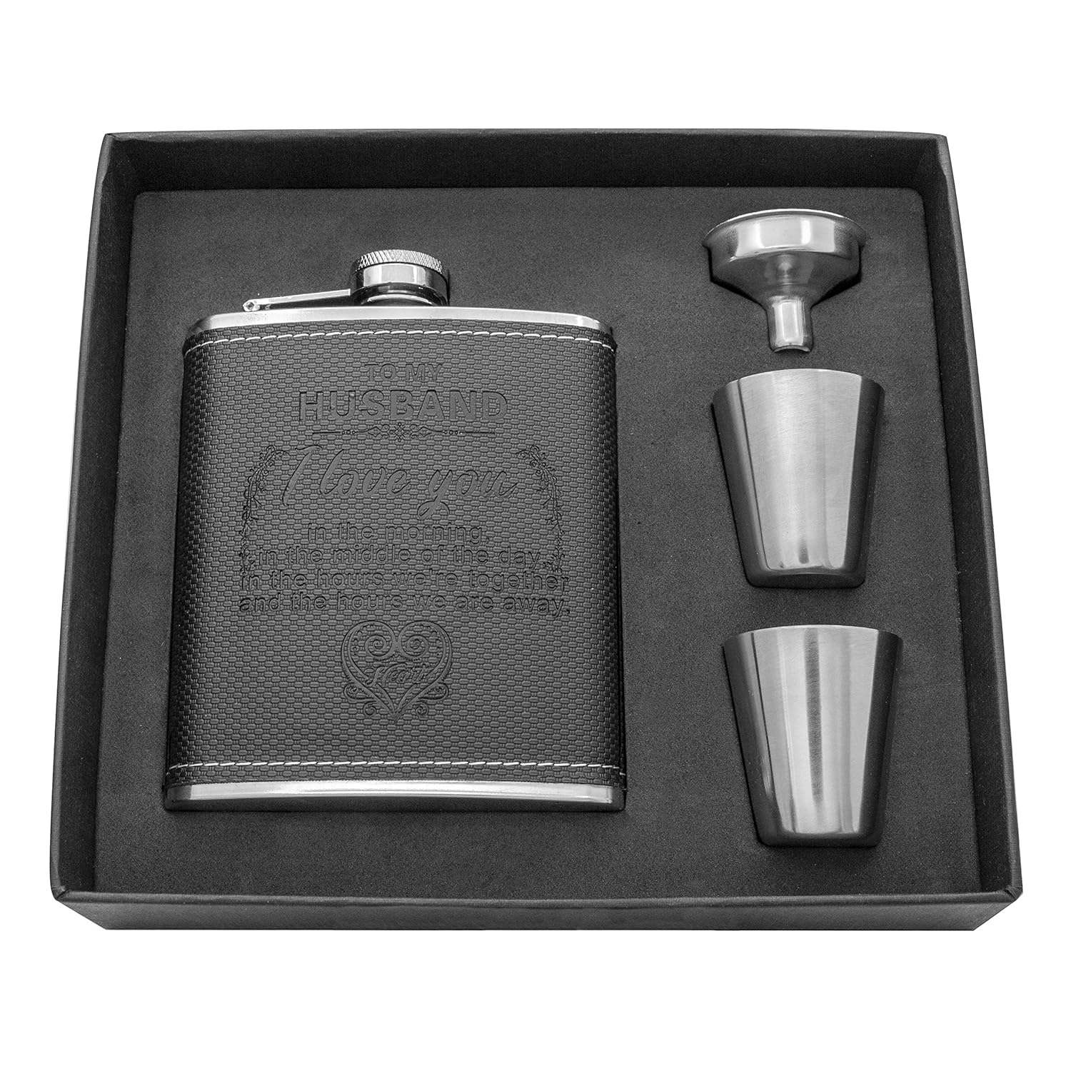 Personalized Engraved Hip Flask 7oz with Funnel Stainless Steel Flask