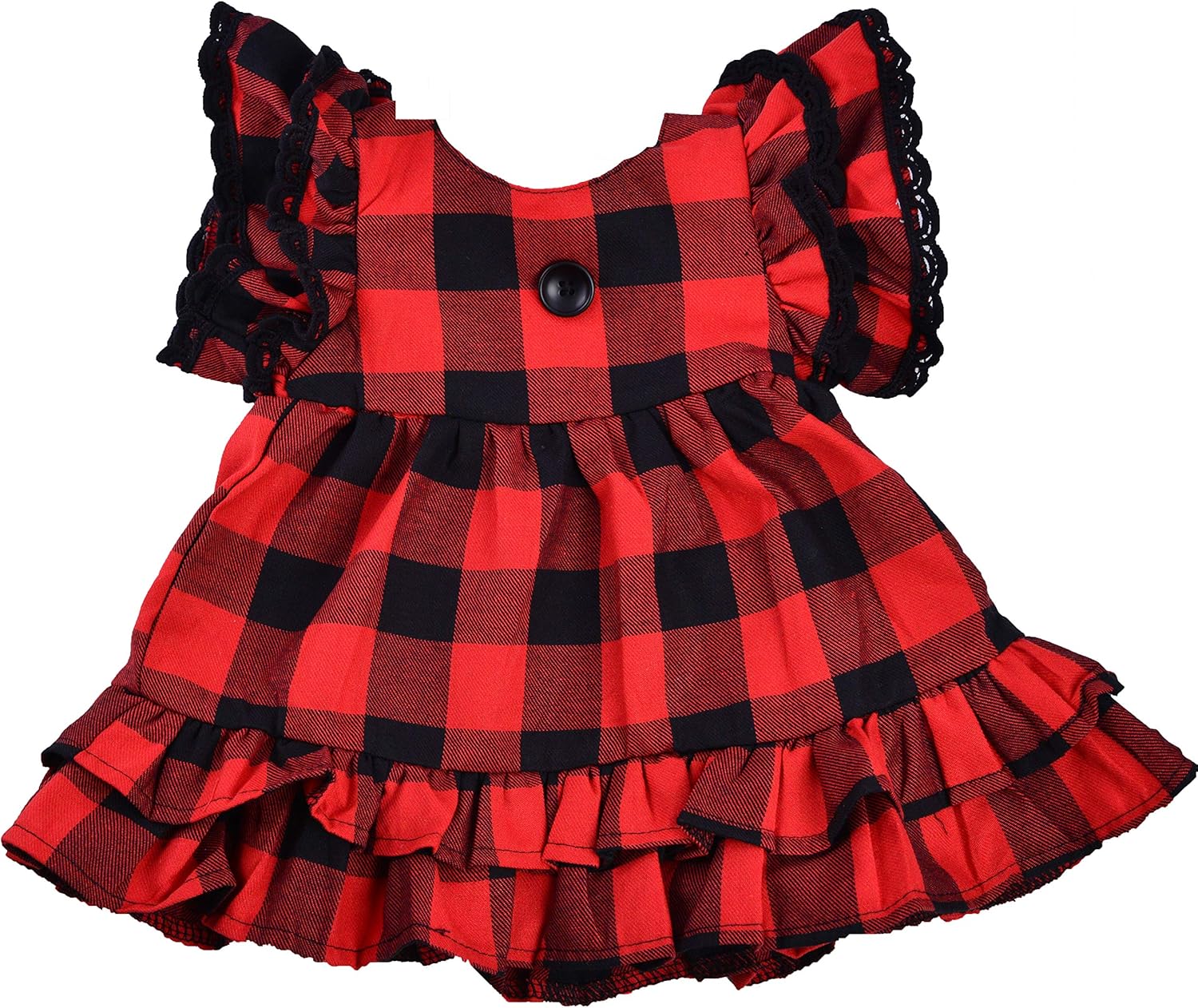 girls red plaid dress