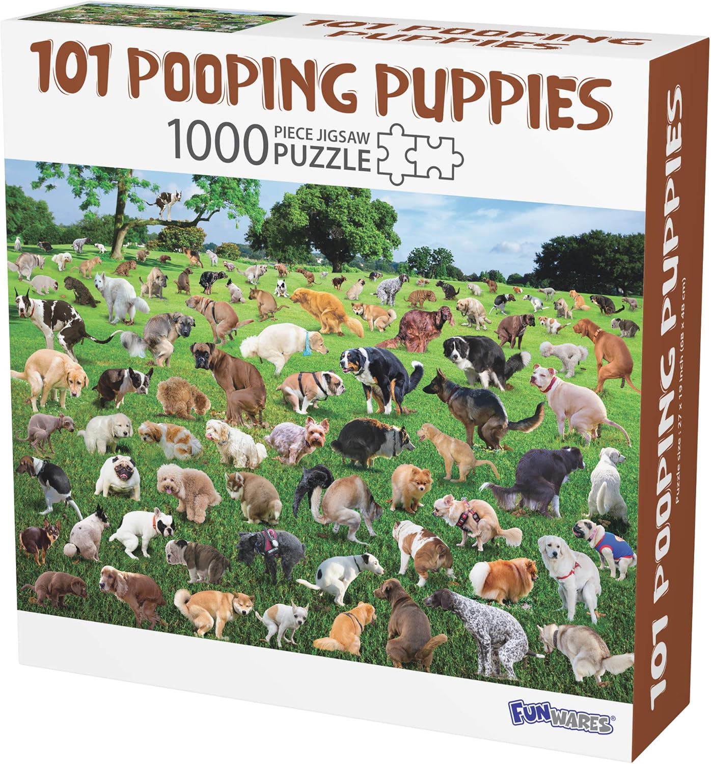 1000 Piece Puzzle, 101 Pooping Puppies, Dogs Pooping Puzzle