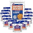 Mountain House Emergency Food Entree Assortment Bucket – 12 Freeze‑Dried Dehydrated Meals for Survival, Disaster Meal Prep, C