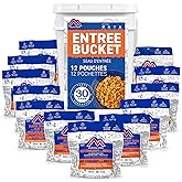Mountain House Emergency Food Entree Assortment Bucket – 12 Freeze‑Dried Dehydrated Meals for Survival, Disaster Meal Prep, C
