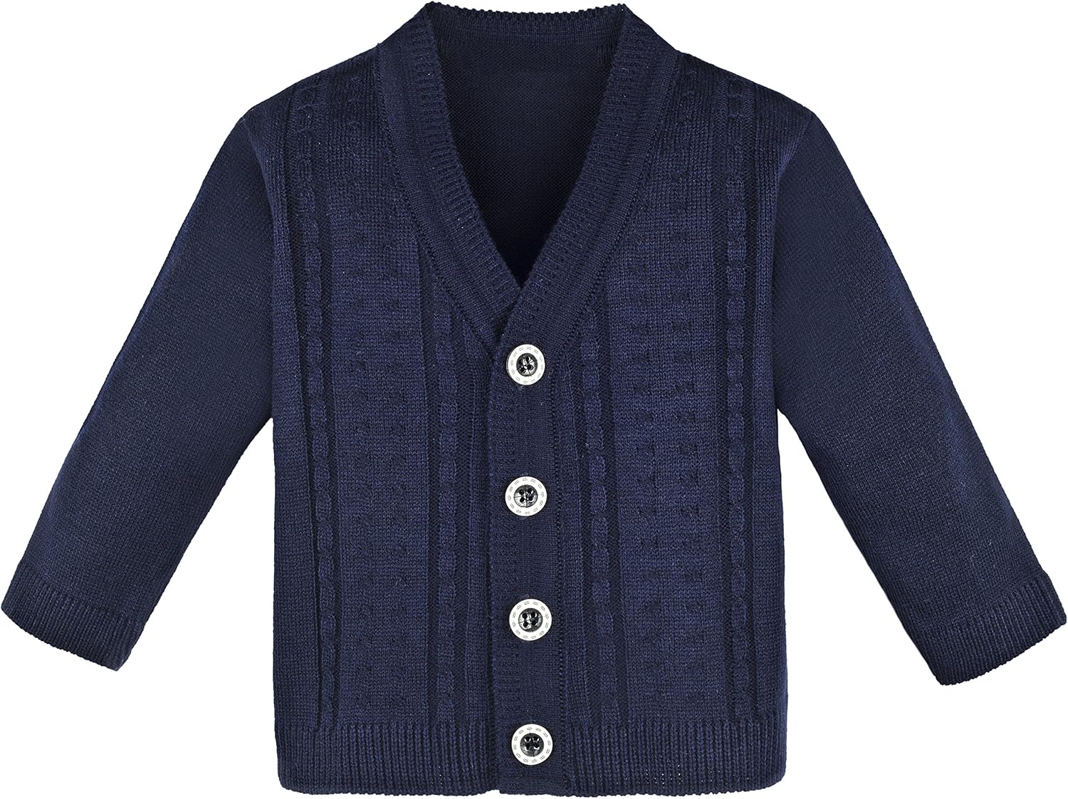 Lilax Baby Boy Cable-Knit Basic Knit Cardigan Sweater: Clothing