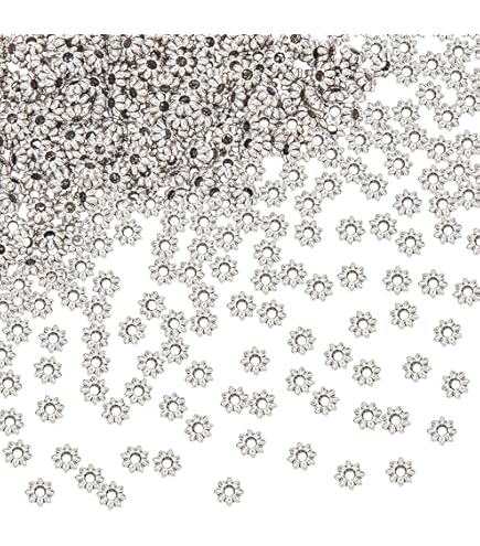 1000 Pcs 3mm Daisy Spacer Beads - Tiny Flower Beads For Jewelry Making (0.8mm Hole)