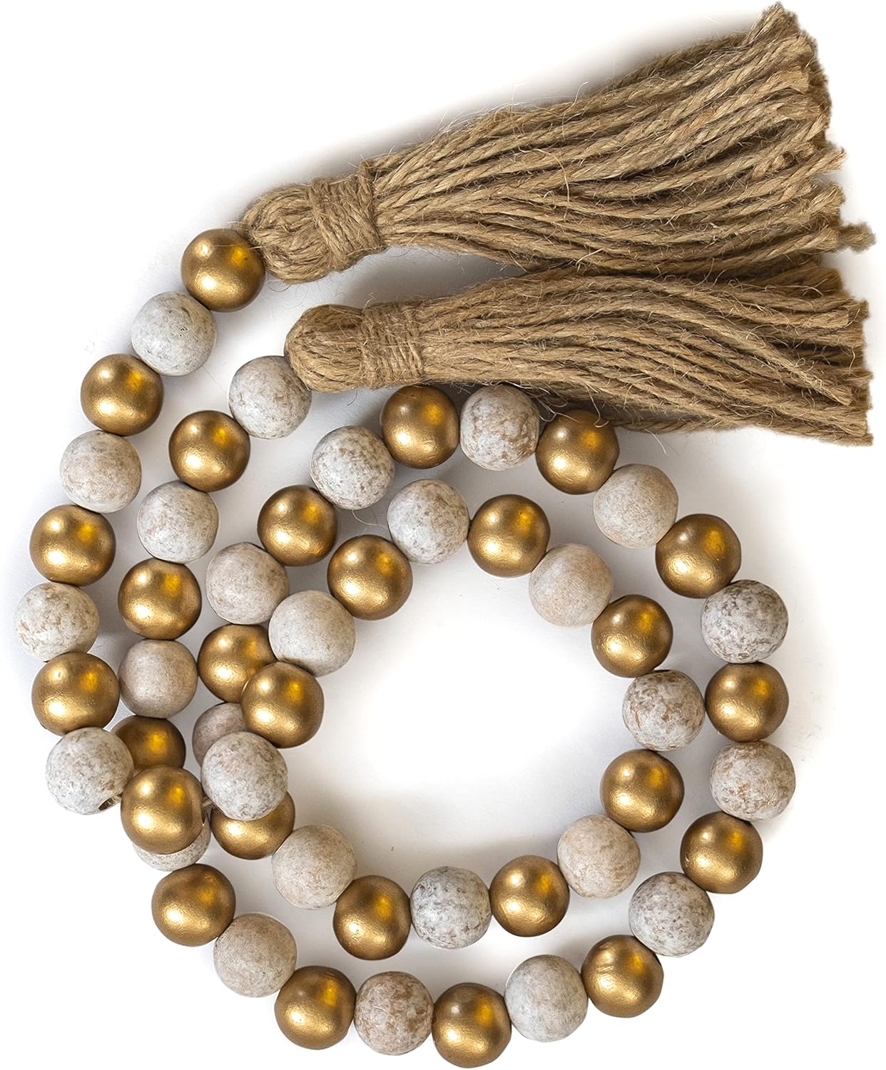 Wreaths, Garlands & Swags - Wooden Bead Garland Decor, Wood Beads Garland Decorative Beads, Wooden Beads Garland, Wood Bead Garland Farmhouse, Wood Bead Garland Tassels, Boho Tassel Garland Beads Decor Beads Wooden Garland Beads