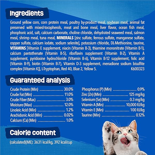 PURINA FRISKIES DRY CAT FOOD SEAFOOD SENSATIONS WITH SALMON, TUNA, AND SHRIMP FLAVORS – (PACK OF 4) 3.15 LB. BAGS