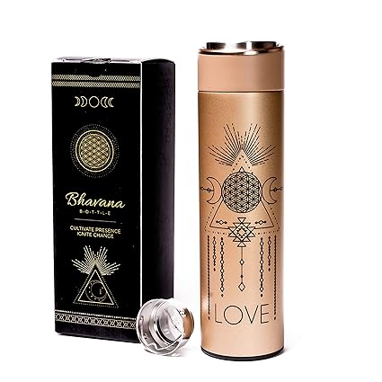 Bhavana Bottle Gold Insulated Tea Tumbler Infuser Wlove Design 17oz Water Bottle Or Thermo For Loose Leaf Tea Coffee Mug Fruit Water Vacuum