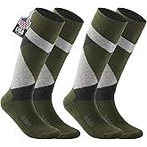 SAMSOX 2-Pair Merino Wool Snowboard Socks, Made in USA Midweight with Full Cushion, OTC Ski Socks for Men Women (Loveland)