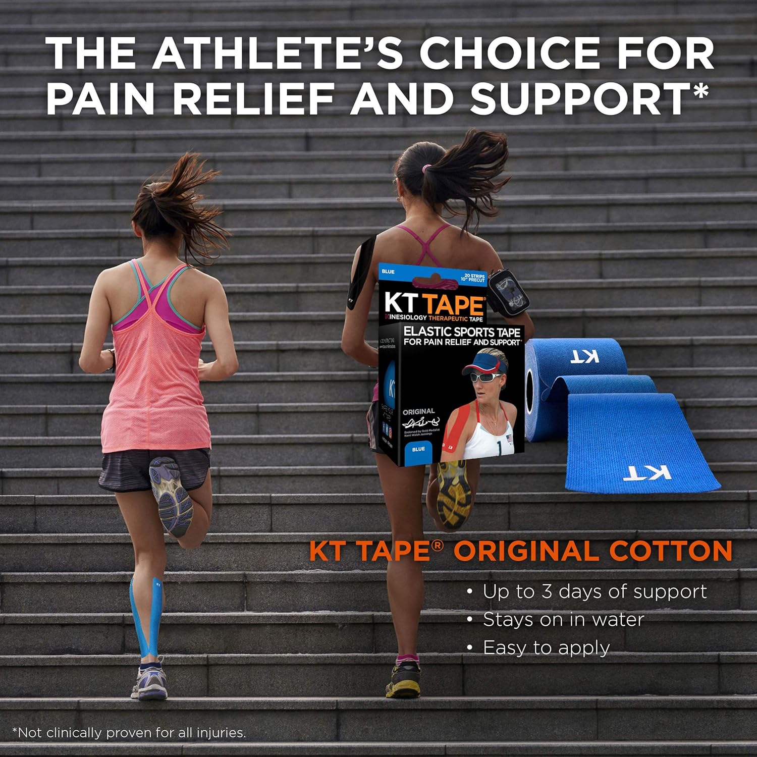 KT Tape Original Cotton Elastic Kinesiology Therapeutic Athletic Tape, 20 Precut 10 inch Strips, Pink, Latex Free, Breathable, Pro & Olympic Choice (KTT-AW-Pink): Sports & Outdoors