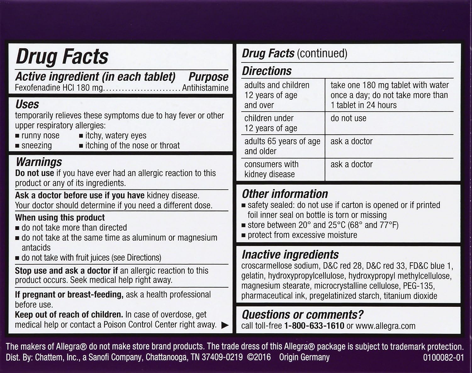 Allegra Allergy 24 Hour Gelcaps 180 mg 60 Count Long-Lasting Fast-Acting Antihistamine for Noticeable Relief from Indoor and Outdoor Allergy Symptoms: Health & Personal Care