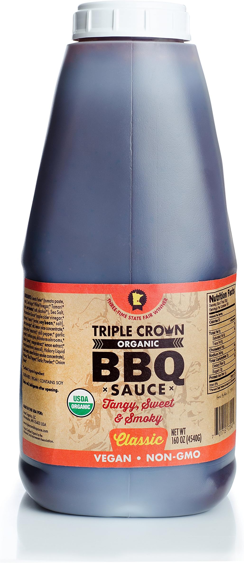 Triple Crown Organic BBQ Sauce Classic (160oz 1-pack)