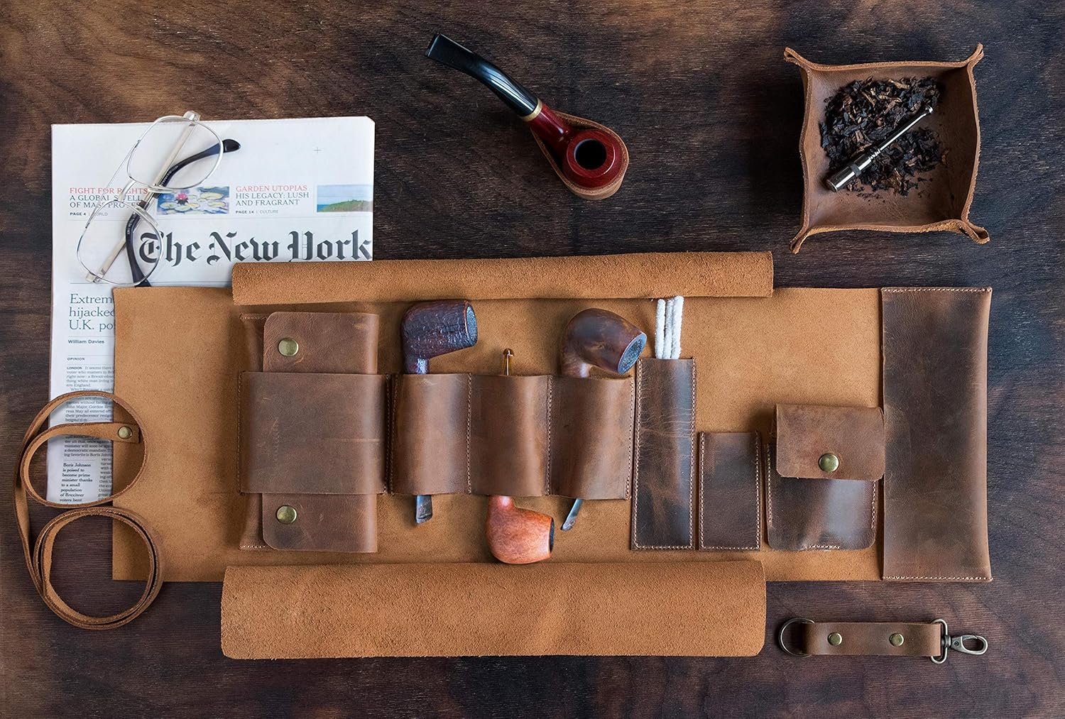 The Pipe Bag and Tobacco Pouch Set, Tobacco Amazon.co.uk Handmade