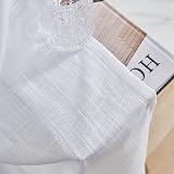 Home Brilliant White Linen Look Curtains Voile Panels 54x45 Set of 2 Rod Pocket view 4