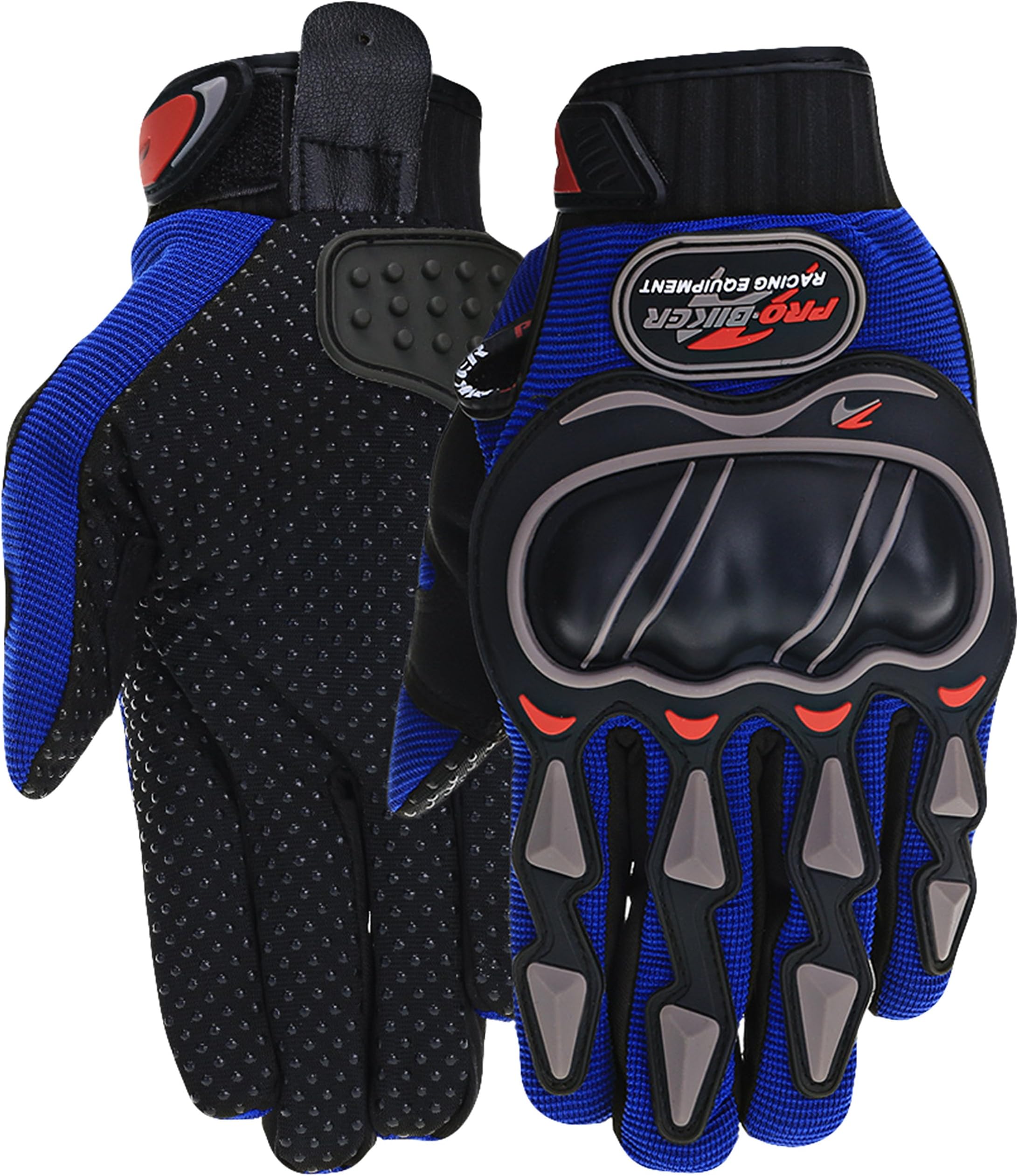 Pitzo Probiker Powersports Full Finger Riding Gloves (Blue, XXL)