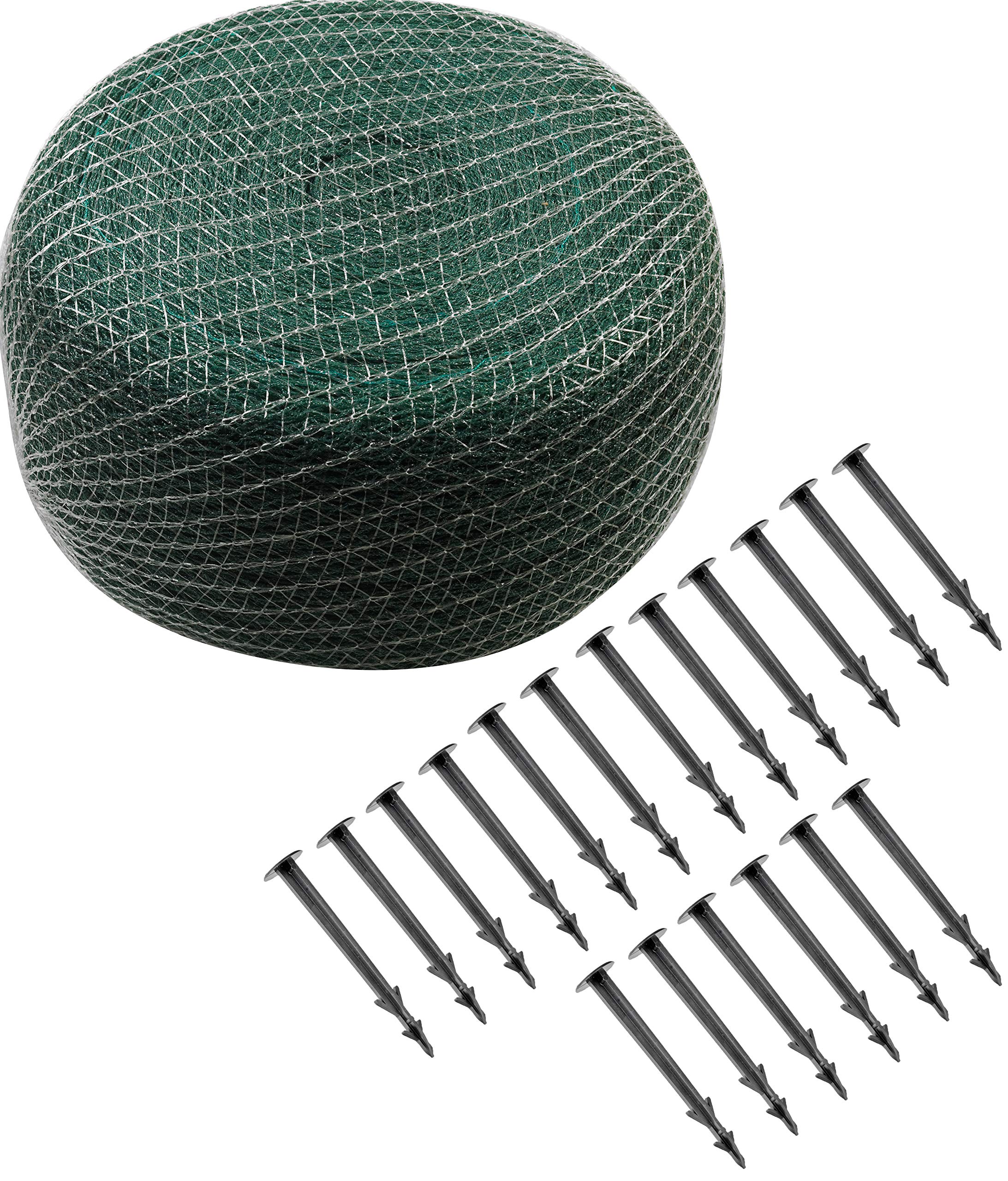 Meister Leaf Protection Net Green 20 x 20 mm Mesh Width Including Ground Anchor Robust Fabric Weatherproof and UV Resistant Net Cover for Garden Pond & Pool/Pond Net