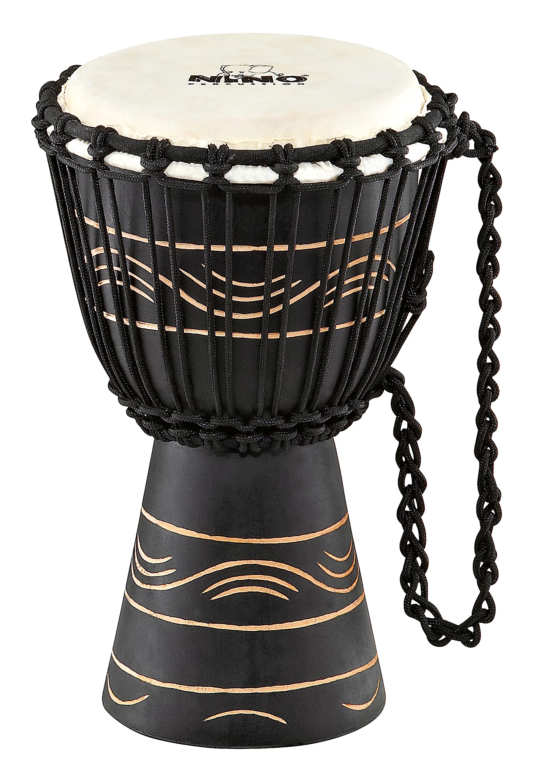 Nino Percussion Moon Rhythm Djembe - Medium-sized Musical Instrument for Children from 3 years - 7-inch Diameter - Mahogany, Natural (NINO-ADJ4-XS)