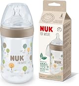 NUK for Nature Baby Bottle Medium Teat 260 ml Temperature Indicator Beige