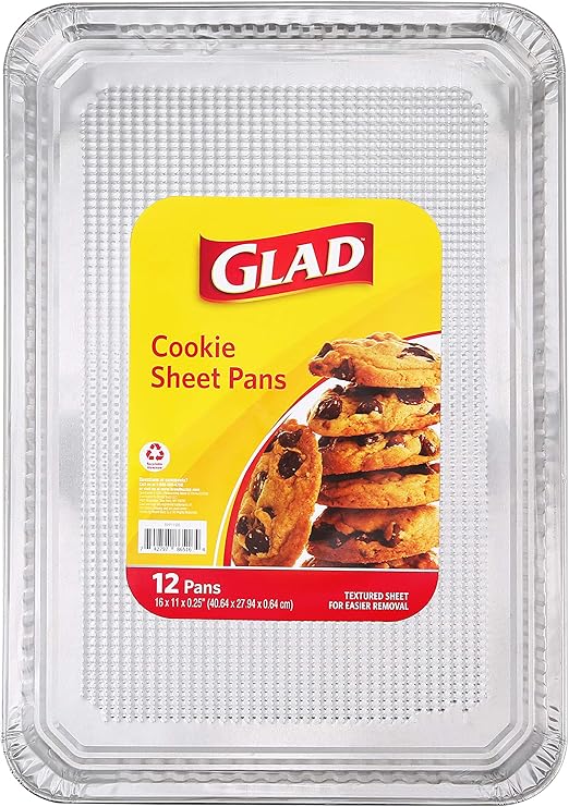Glad Disposable Aluminum Rectangular Cookie Sheets for Baking and