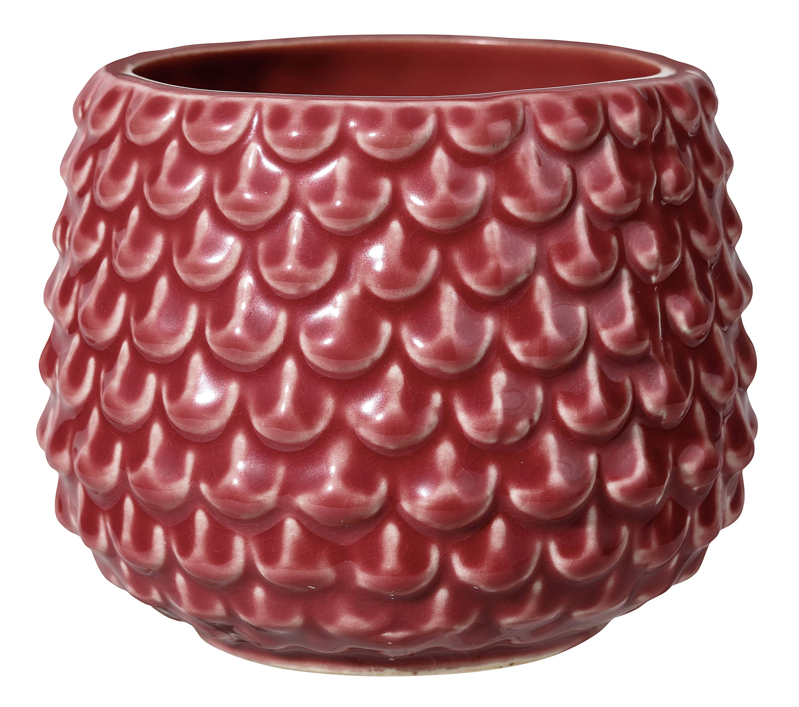 Bloomingville Pinecone Flower Pot, Decorative Flower Pot, Colour for Indoor Use, Retro Creative Style S (9.5 cm Diameter), Red, Ceramic