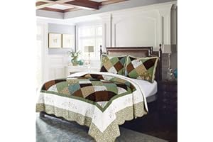 KASENTEX Authentic 100% Cotton Easy-Clean Multi Checkered Printed Quilt with Lavish Floral-Paisley Bedspread, Soft Hotel Luxury Bedding, Full/Queen 90x96”, Multicolored Floral Paisley