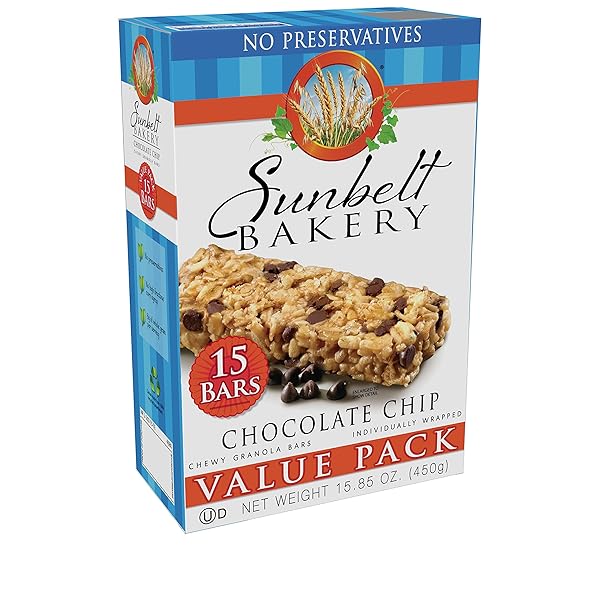 SUNBELT BAKERY CHEWY CHOCOLATE CHIP GRANOLA BARS, 1.1 OZ BARS, 15 COUNT