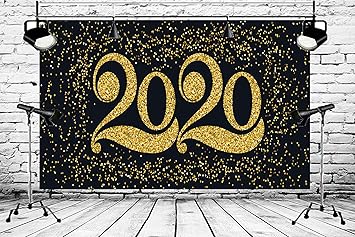 Amazon Com Gya 2020 Happy New Year Black Blackboard Gold 2020
