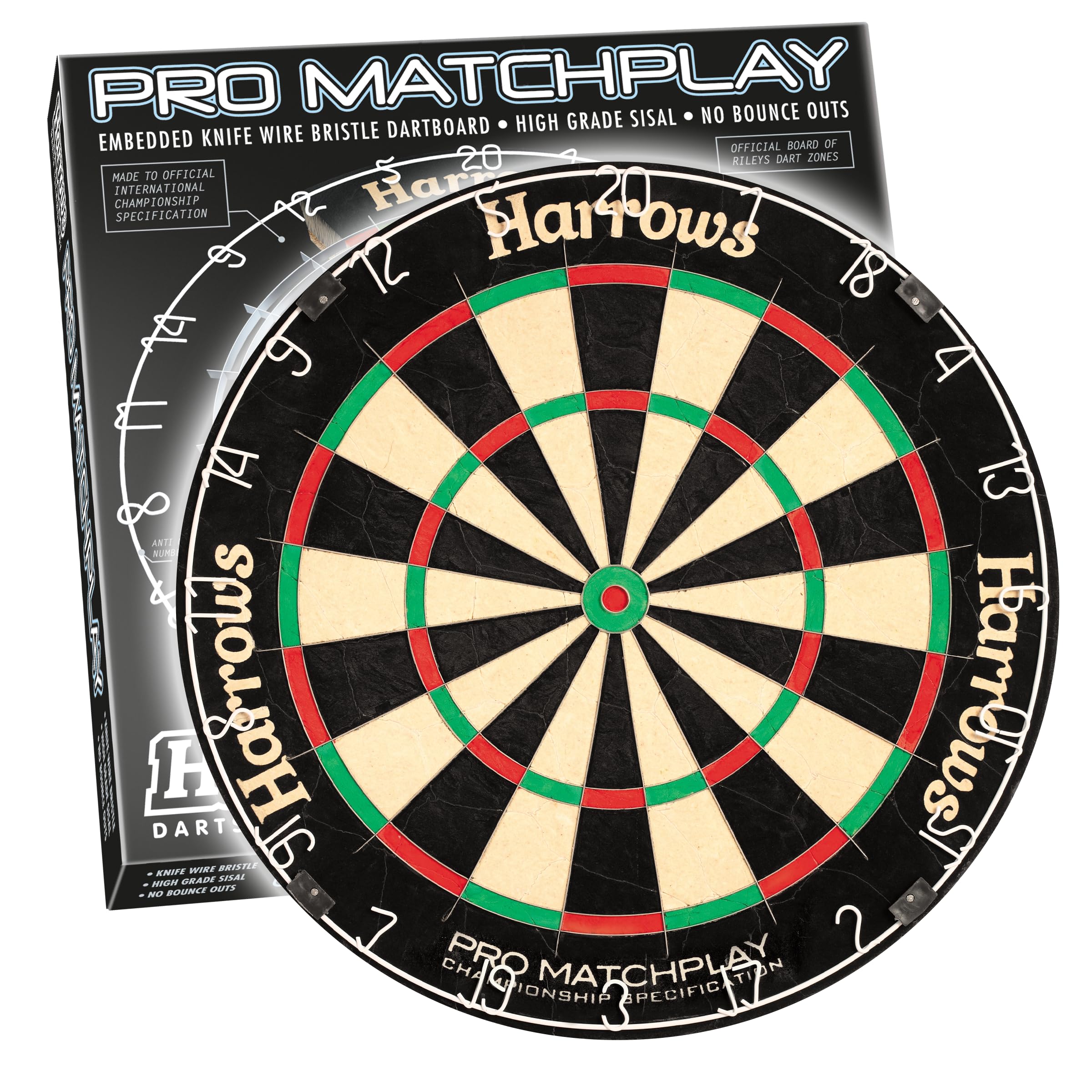 Harrows Dart Boards I Dartboard Official Size I Darts Board with Ultra Thin Knife Wire for Maximum Scoring I Compatible with Dart Board Stand, Dart Board Lighting, Dartboard Cabinet (Pro Matchplay)
