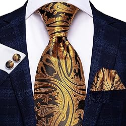 Hi-Tie 3 Pcs Gift Box Mens Tie Set Necktie with