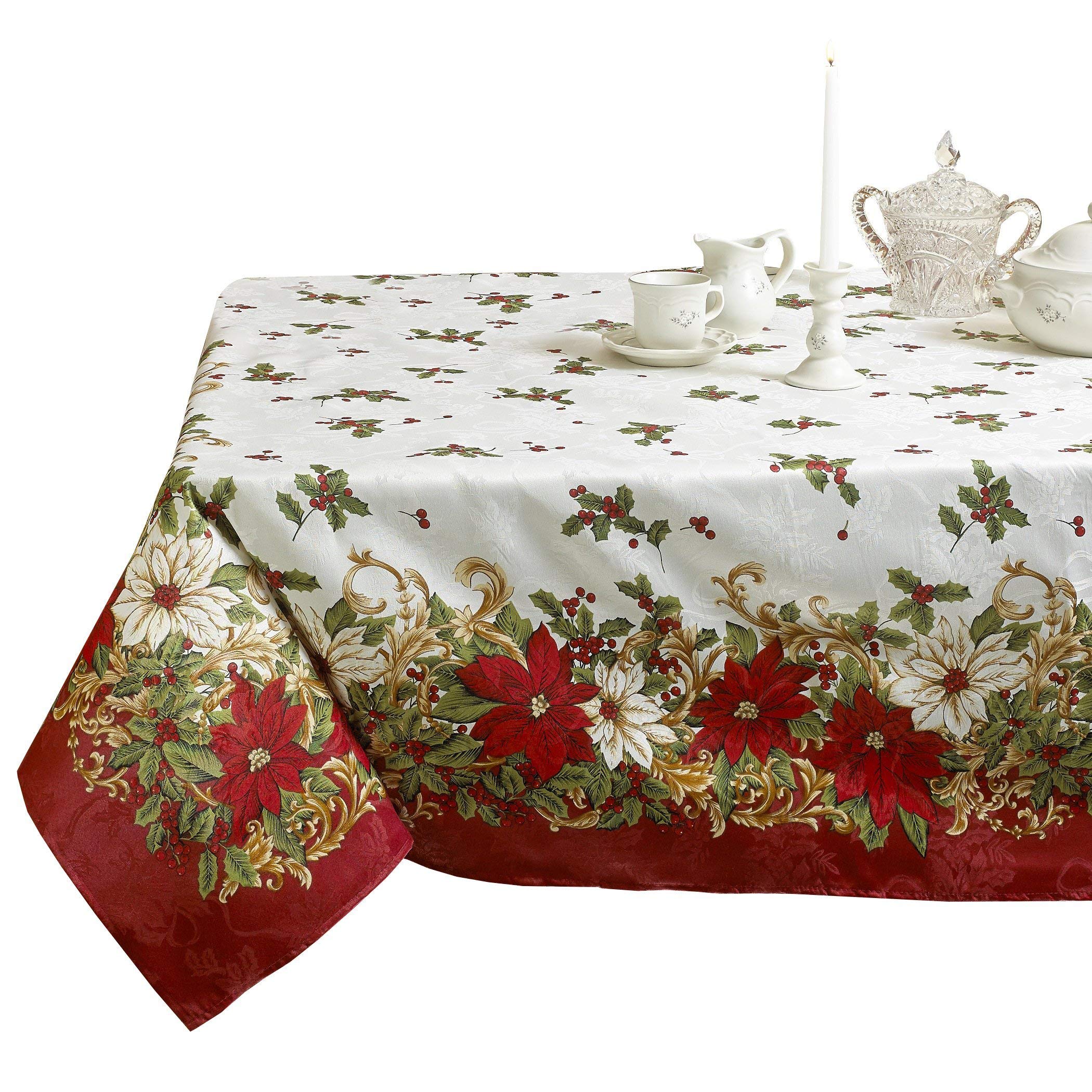 Violet Linen tablecloths, 100% Polyester, Beige, 60" x 84"