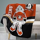 Sleep Squad Anaheim Ducks Wild Wing Mascot 60 x 80 Raschel Plush Blanket - an NHL Mascot Blanket