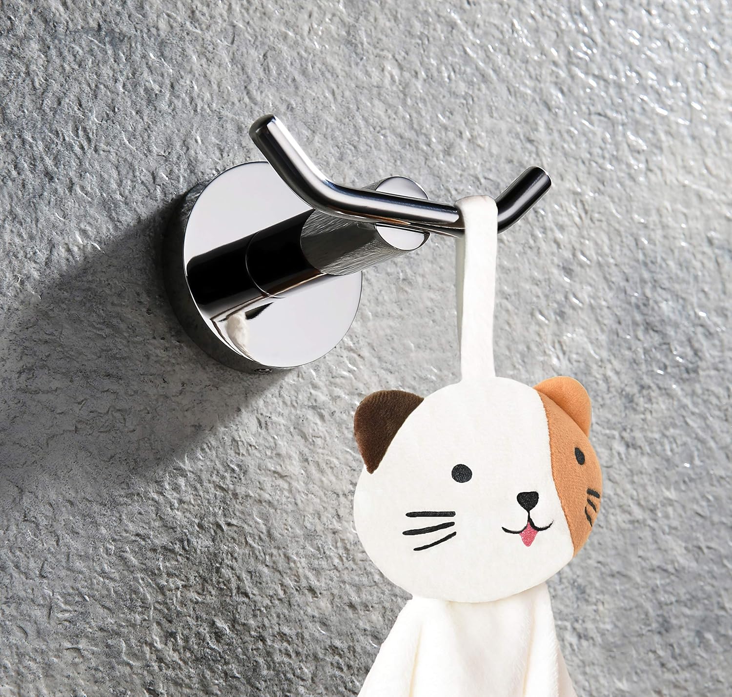 OKF Double Towel Robe Hook, Towel Hooks for Bathroom SUS304 Stainless Steel Wall Mounted Bath Kitchen Hooks Modern Chrome - - 