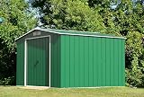 Duramax ECO 10 x 10 Metal Garden Shed Green Off-White Trim 15 Year Warranty view 9