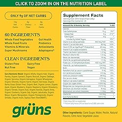 Gruns Adults Super Greens Gummies, Multivitamin