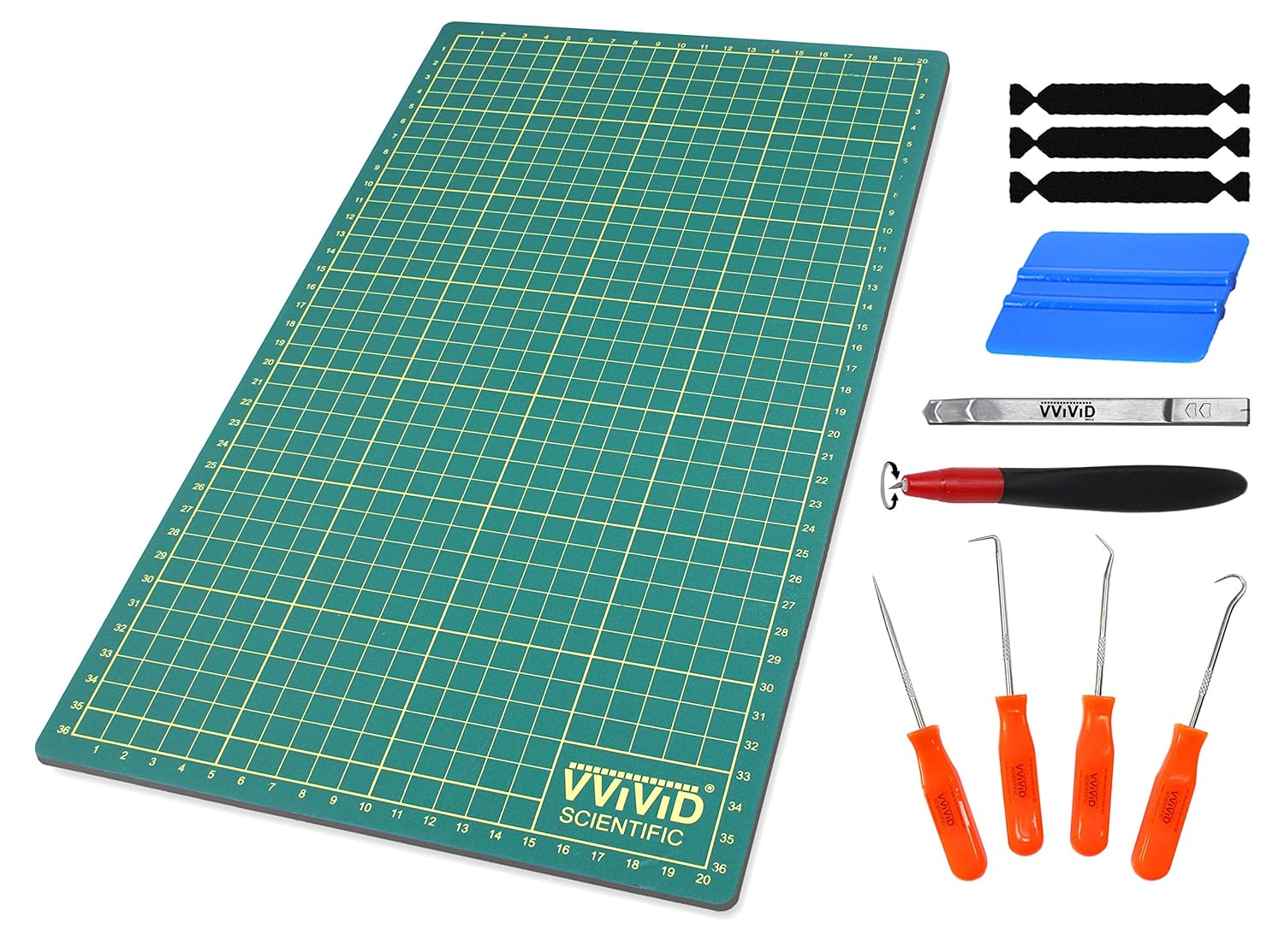 VViViD Green SelfHealing 14” x 8.25” Gridded & Ruled Cutting Mat for