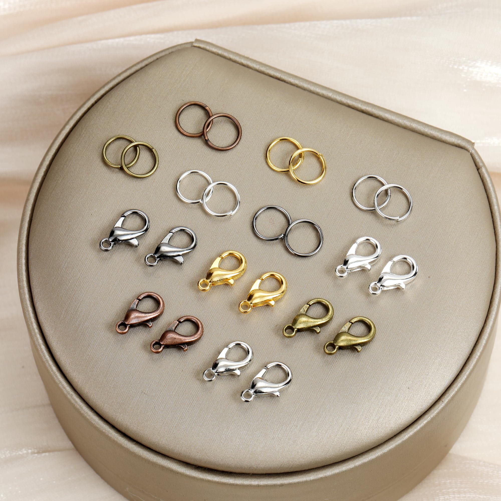 Lobster Claw Clasps and Open Jump Rings Set, 6 Colors Lobster Clasps for Jewelry Making, Keychains and Bracelet