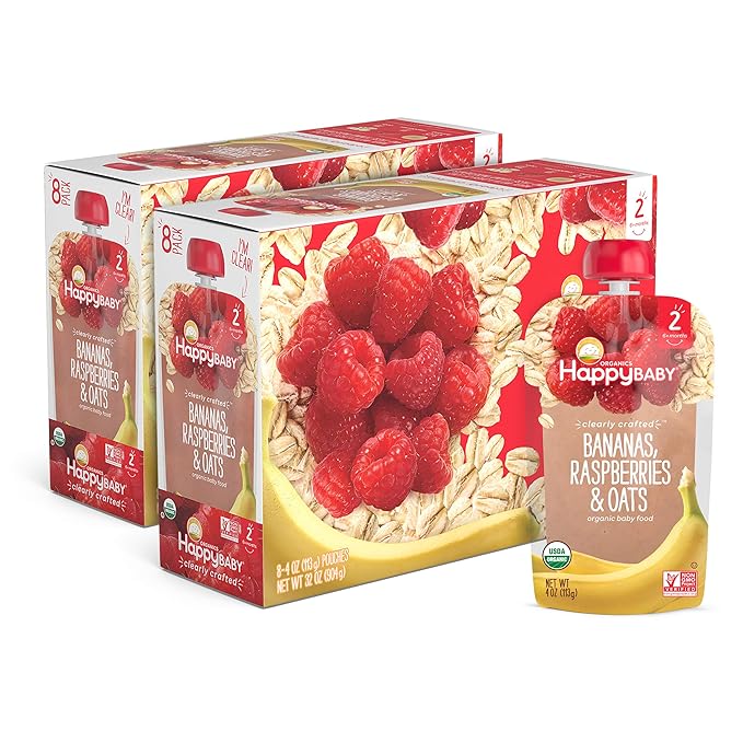 happy baby banana raspberry oats