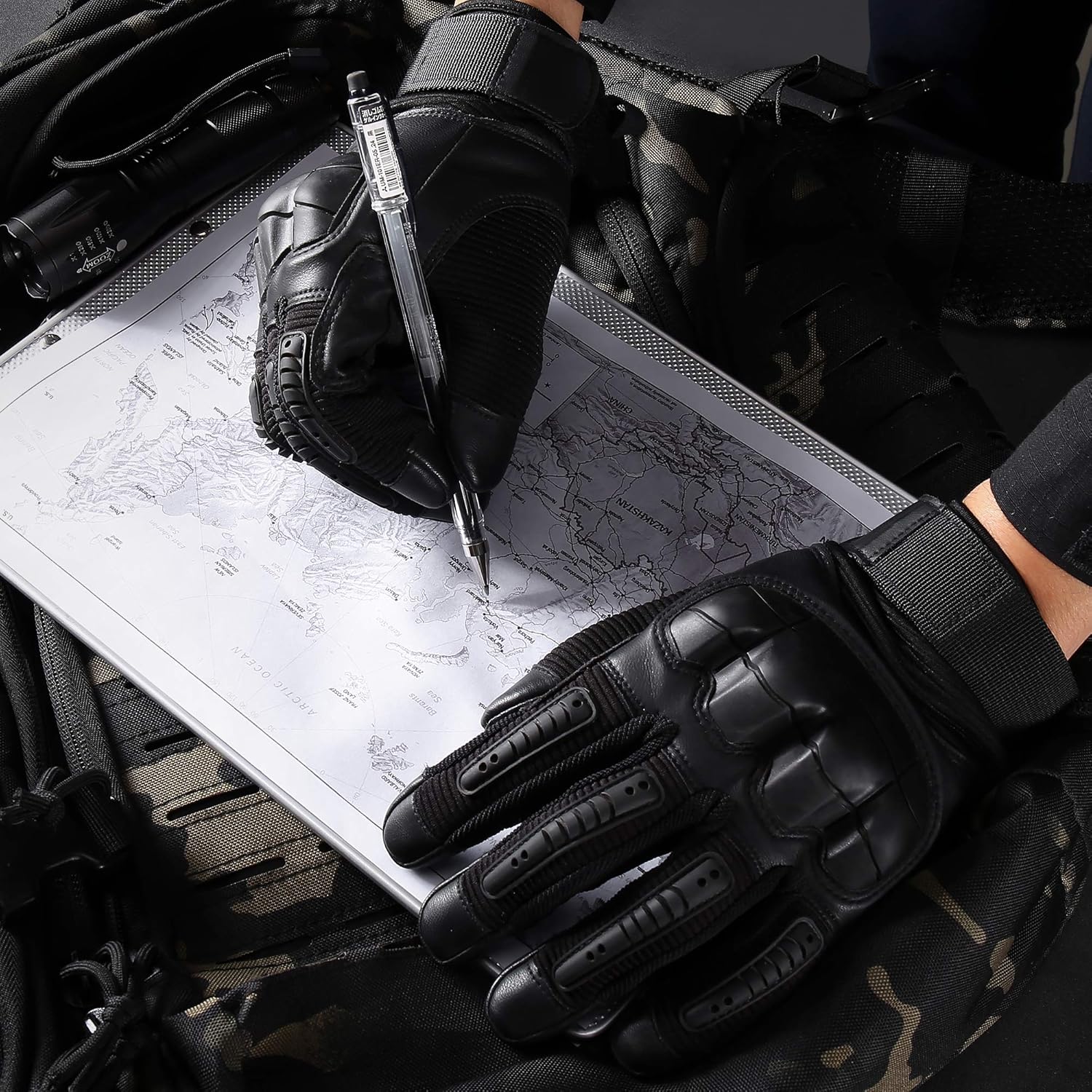 WTACTFUL Army Military Tactical Touch Screen Full Finger Gloves for Motorcycle Motorbike Hunting : Clothing