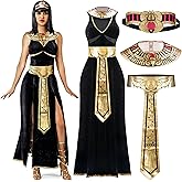 Spooktacular Creations Women Black Cleopatra Dress Costume Set with Cleopatra Accessories for Halloween Costume