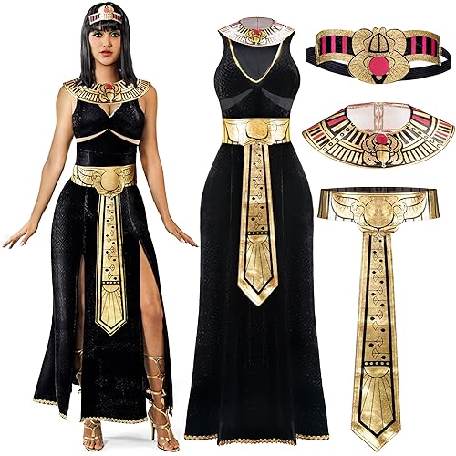 Spooktacular Creations Women Black Cleopatra Dress Costume Set
