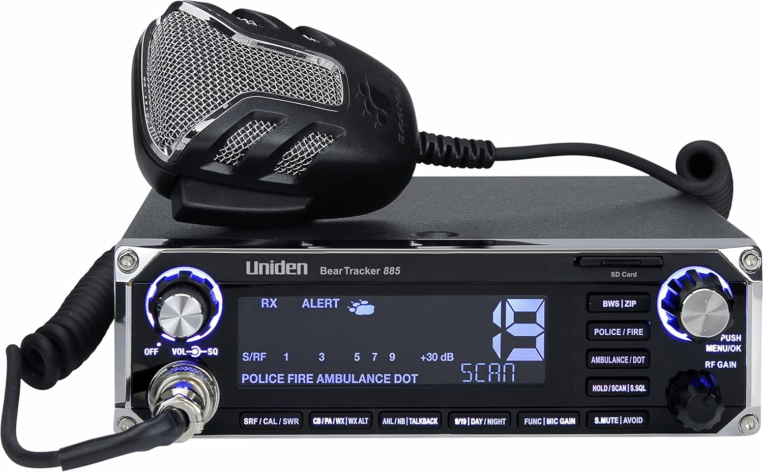 BearTracker 885 Hybrid CB Radio/Digital Scanner with