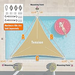 ShadeMart 10' x 10' x 14.1' Beige Right Triangle