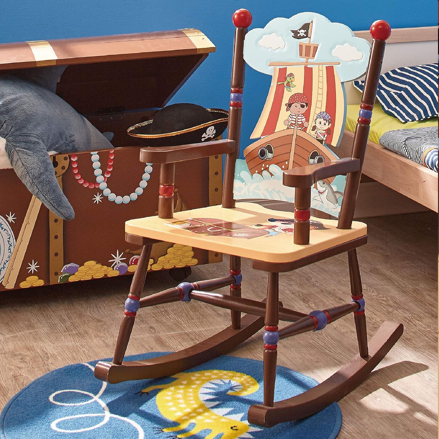 Fantasy Fields Children Kids Wooden Rocking Chair Boys Bedroom Nursery TD-11597A, Multi-colour