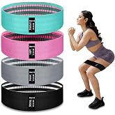Resistance Bands for Working Out, 4 Levels Exercise Bands for Women &amp; Men, Elastic Workout Band for Physical Therapy, Fabric Booty Band for Gym, Yoga, Pilates, Leg Training
