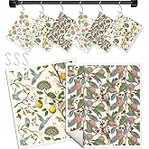 Miss Adola Kitchen Swedish Dishcloths with Hooks - 6 Pack Reusable Dish Cloths for Washing Dishes Fast Drying Cute Fun Swedish Dish Towels Washable Cleaning Sponge, Trees Fruits